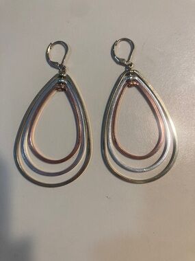 Multicolored large dangle earrings